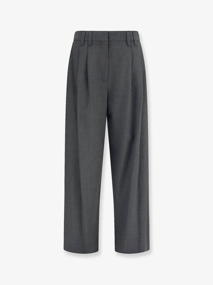 Stretch virgin wool blend trousers with Monili detail thumbnail