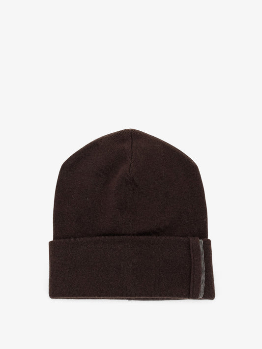 Cashmere hat with Monili detail