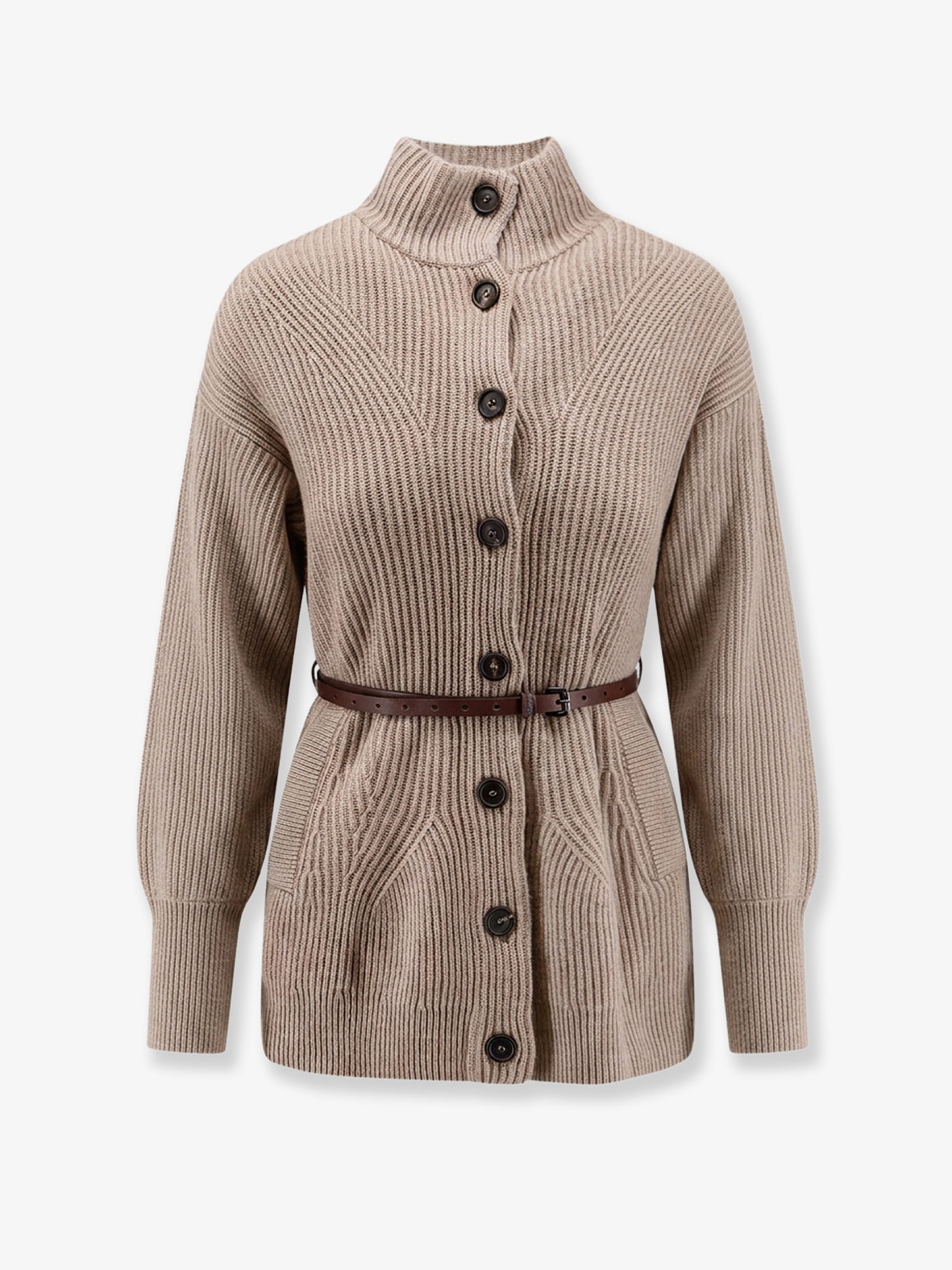 Wool, cashmere, and silk blend cardigan
