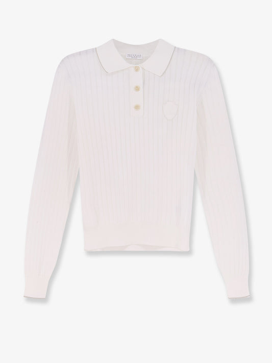 Cotton polo shirt with embroidered logo on the front