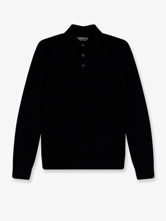 Cashmere and silk polo shirt