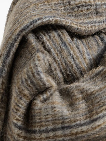 Mohair, polyamide and wool blend cardigan with an integrated scarf thumbnail