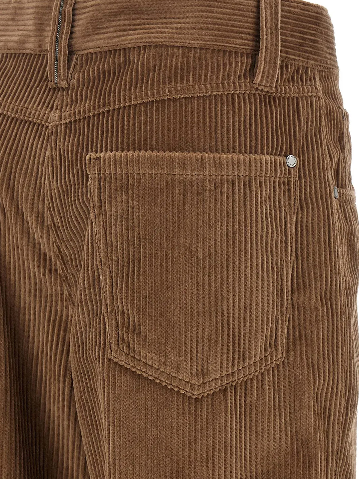 Corduroy trousers with Monili detail