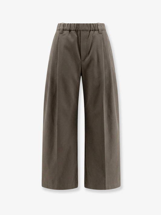 Cotton trousers with elastic and Monili detail
