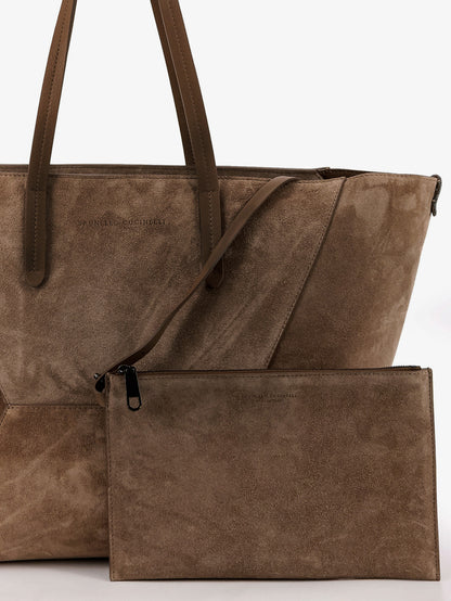 Borsa a spalla BC Duo in suede con logo inciso thumbnail
