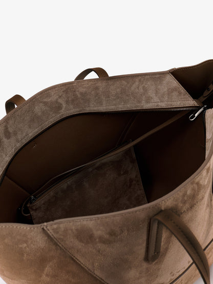 Borsa a spalla BC Duo in suede con logo inciso thumbnail