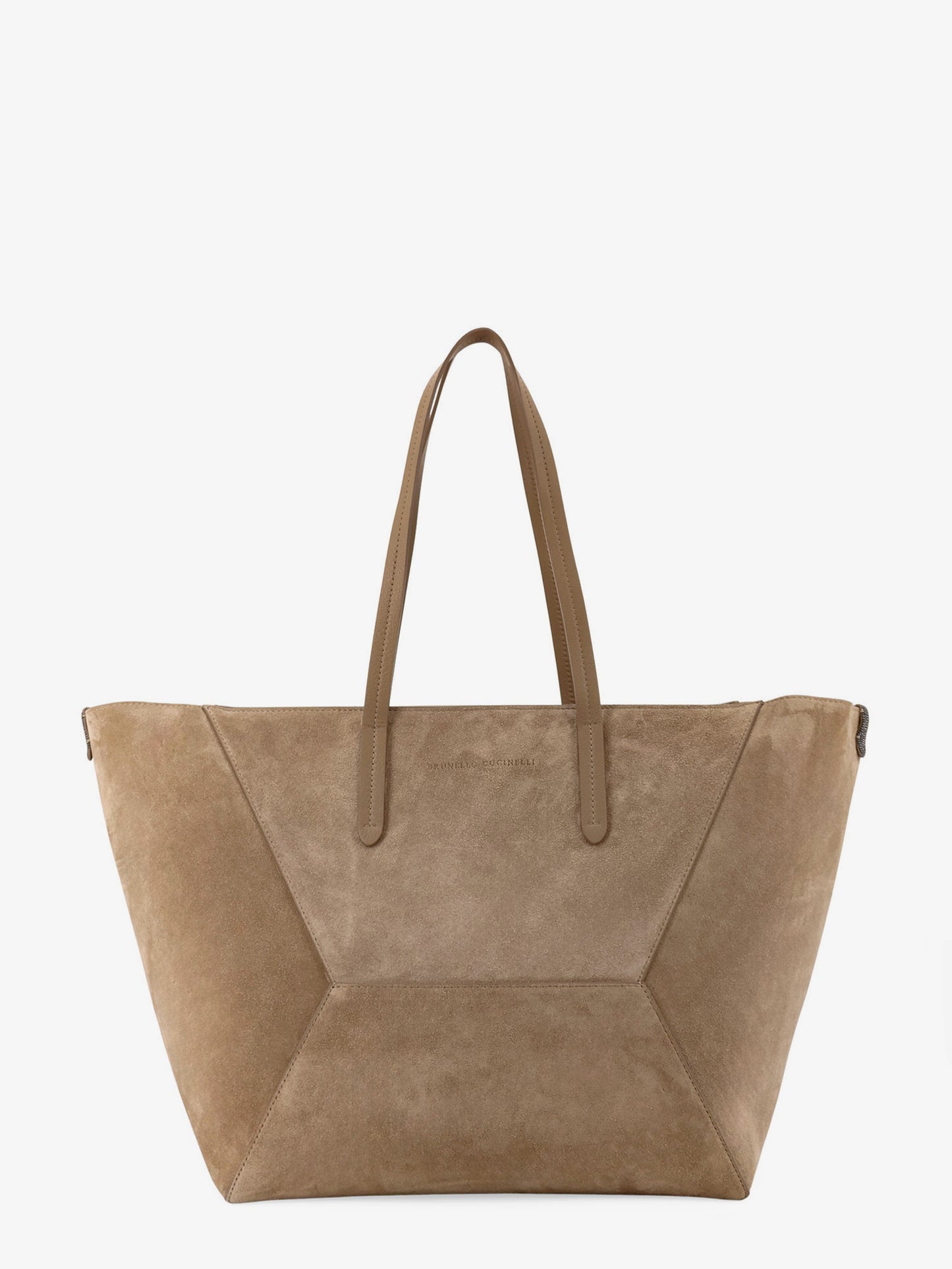 Borsa a spalla BC Duo in suede con logo inciso