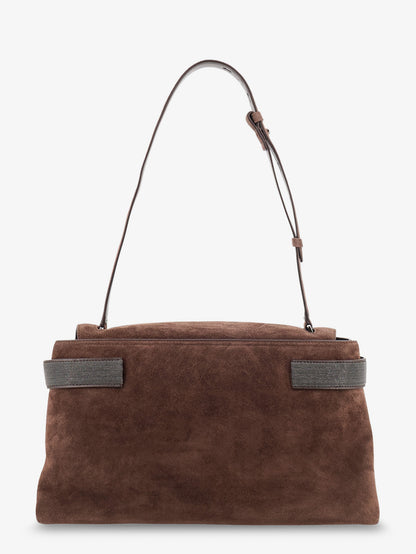 Suede crossbody bag with Monili details thumbnail