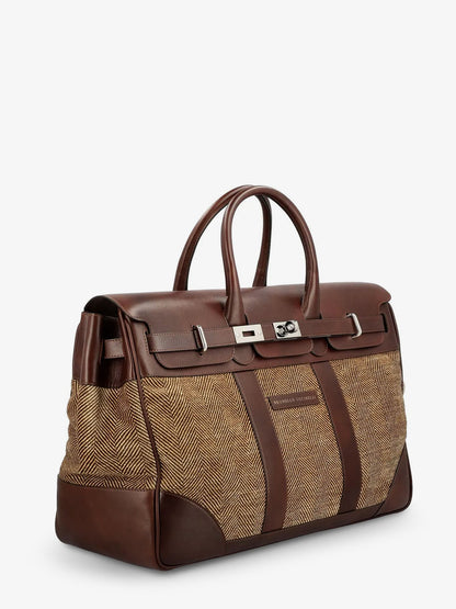 Country leather bag with chevron pattern thumbnail