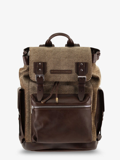 City leather backpack with chevron pattern thumbnail