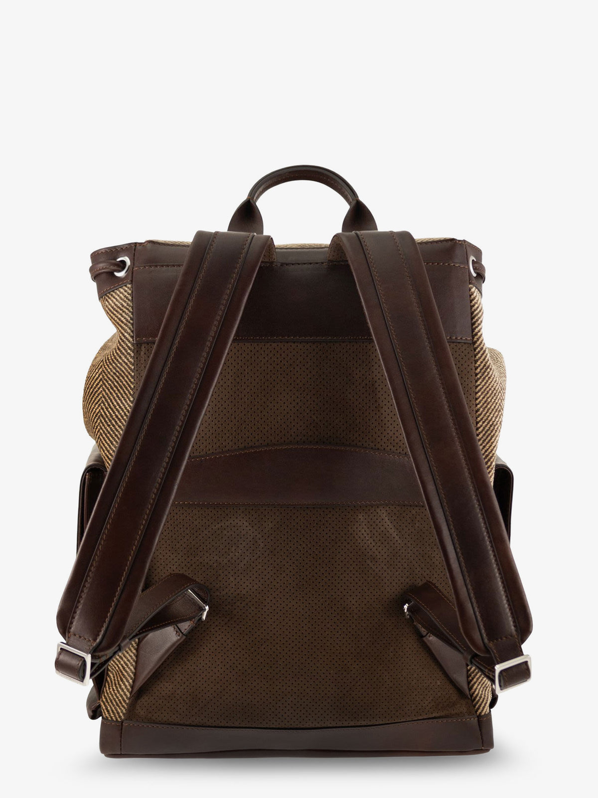 City leather backpack with chevron pattern