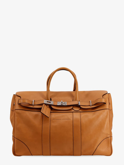 Leather travel bag with engraved logo on the front thumbnail