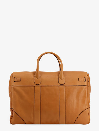Leather travel bag with engraved logo on the front thumbnail