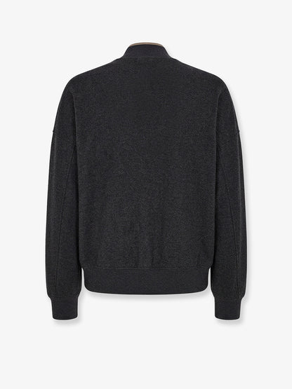 Cashmere interlock bomber jacket with logo thumbnail