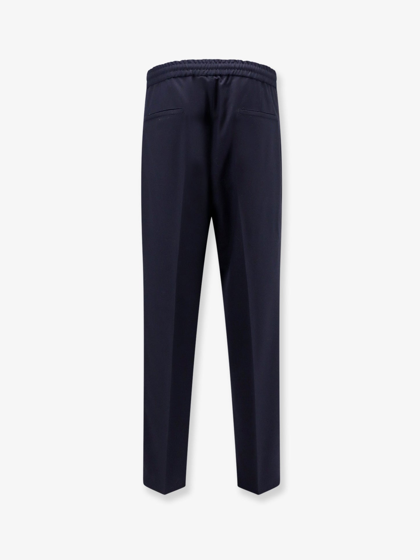 Virgin wool trousers with adjustable drawstring