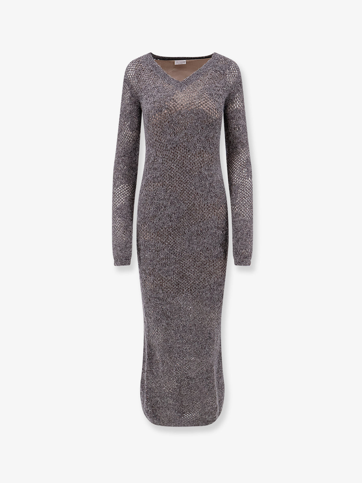 Flower Lace Sparkling mohair and virgin wool knit dress