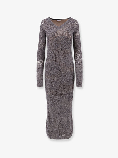 Flower Lace Sparkling mohair and virgin wool knit dress thumbnail