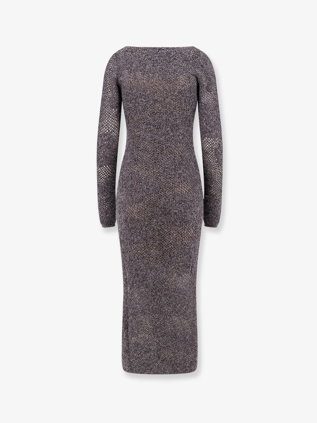 Flower Lace Sparkling mohair and virgin wool knit dress
