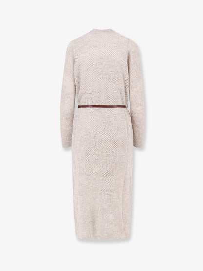 Mohair and wool blend long dress with all-over dazzling detail thumbnail