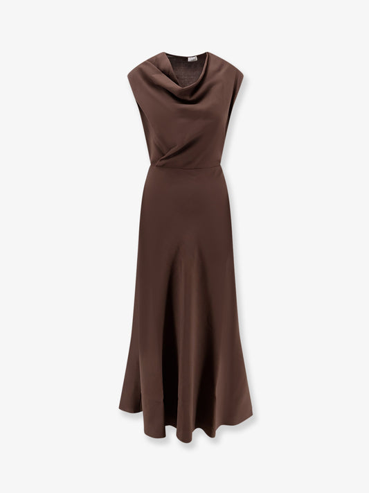 Flared Twill Fluid virgin wool dress