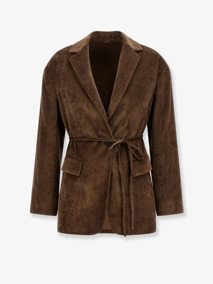 Corduroy blazer with belt thumbnail