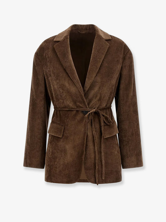 Blazer in velluto a coste con cintura