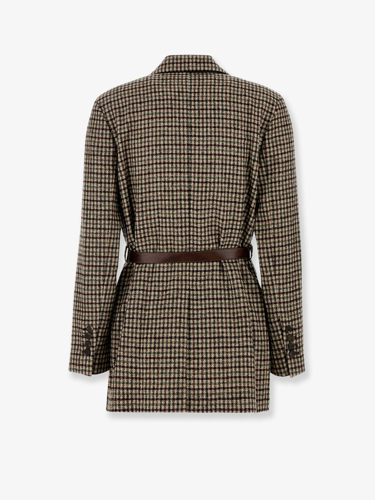 Madras blazer with belt