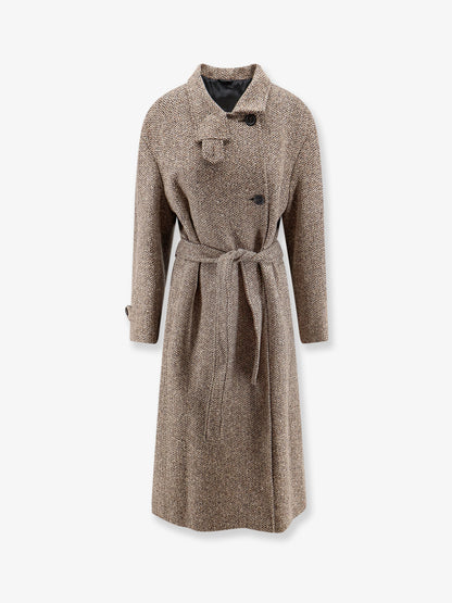 Herringbone coat with Monili detail thumbnail