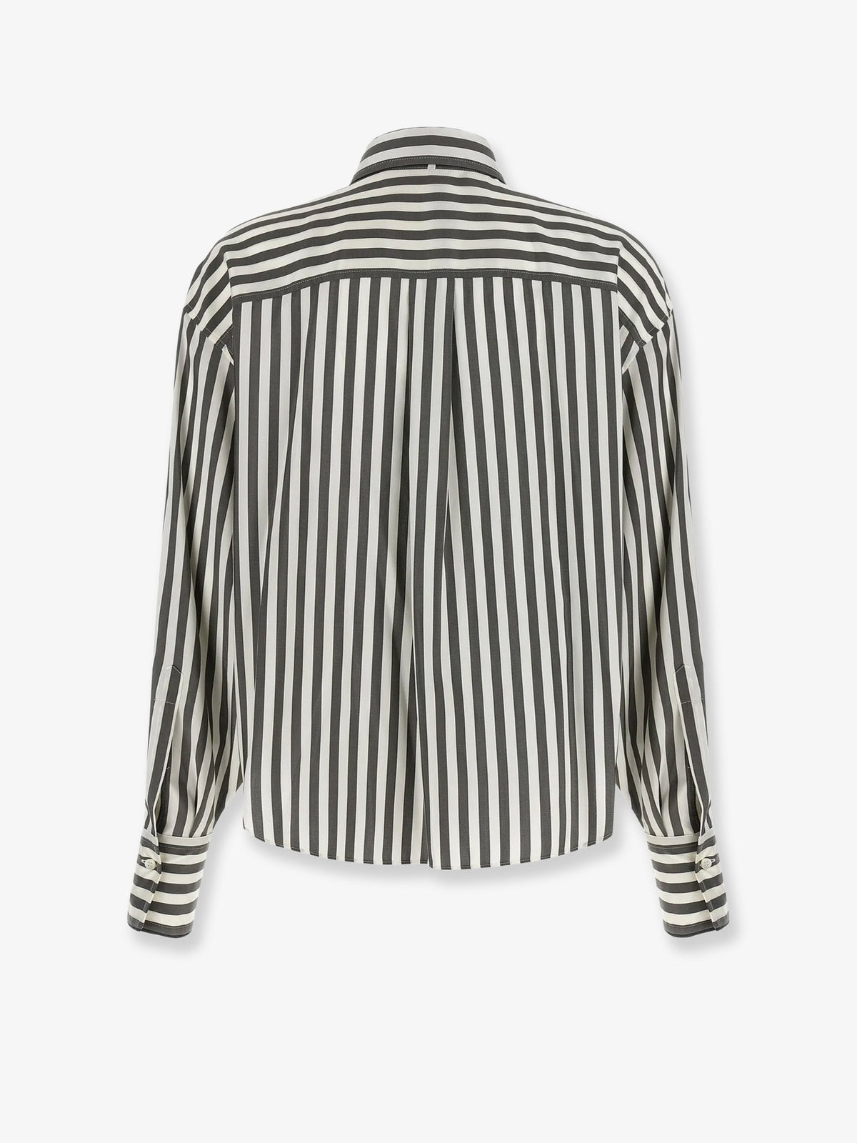 Striped silk shirt with foulard