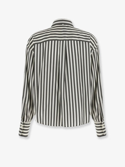 Striped silk shirt with foulard thumbnail