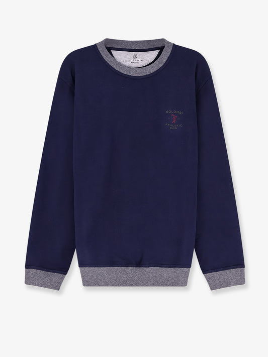 Cotton sweatshirt with front embroidered logo