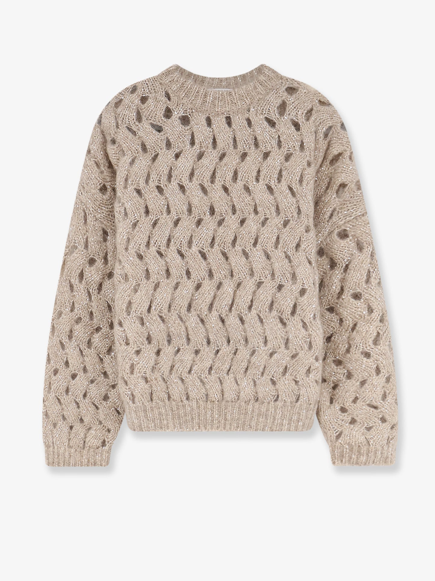 Maglia traforata con micro paillettes
