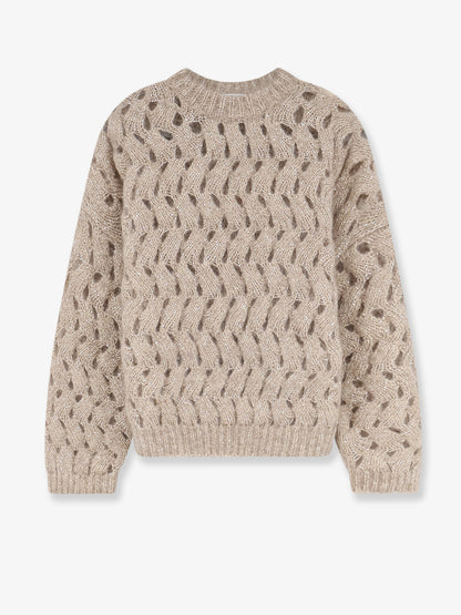 Maglia traforata con micro paillettes thumbnail