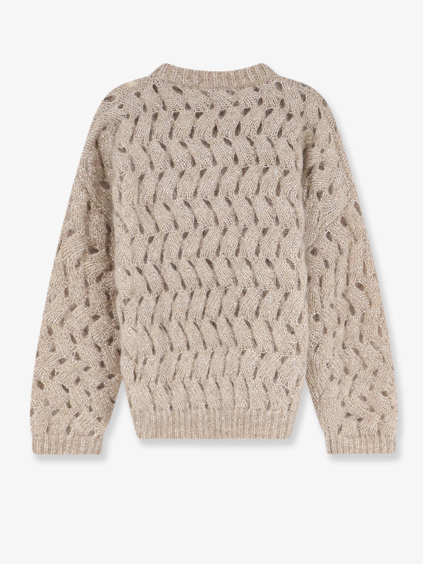 Maglia traforata con micro paillettes