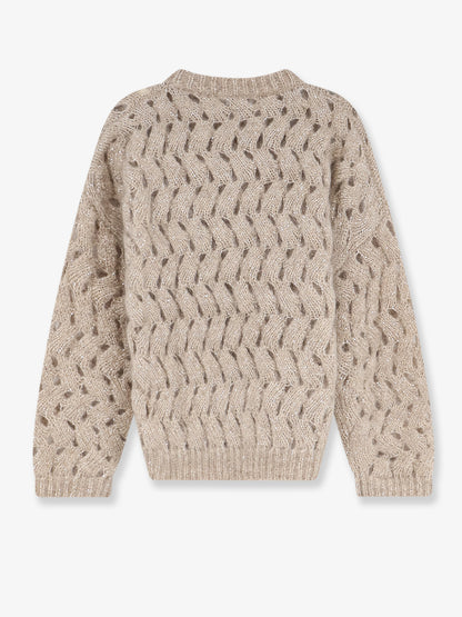 Maglia traforata con micro paillettes thumbnail