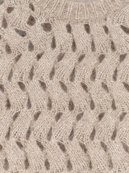 Maglia traforata con micro paillettes thumbnail