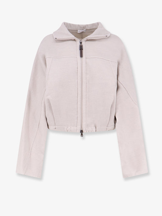Virgin wool bomber with drawstring