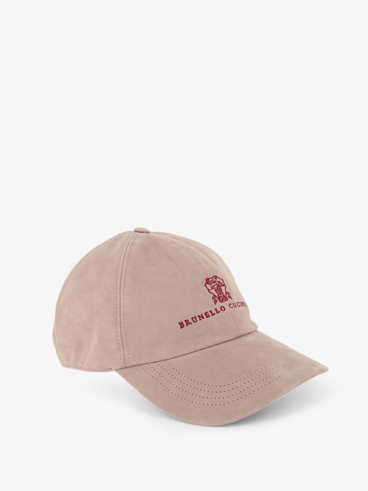 Suede hat with embroidered logo on the front