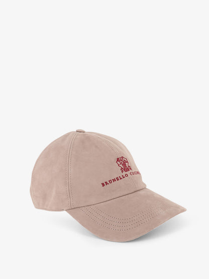 Suede hat with embroidered logo on the front thumbnail