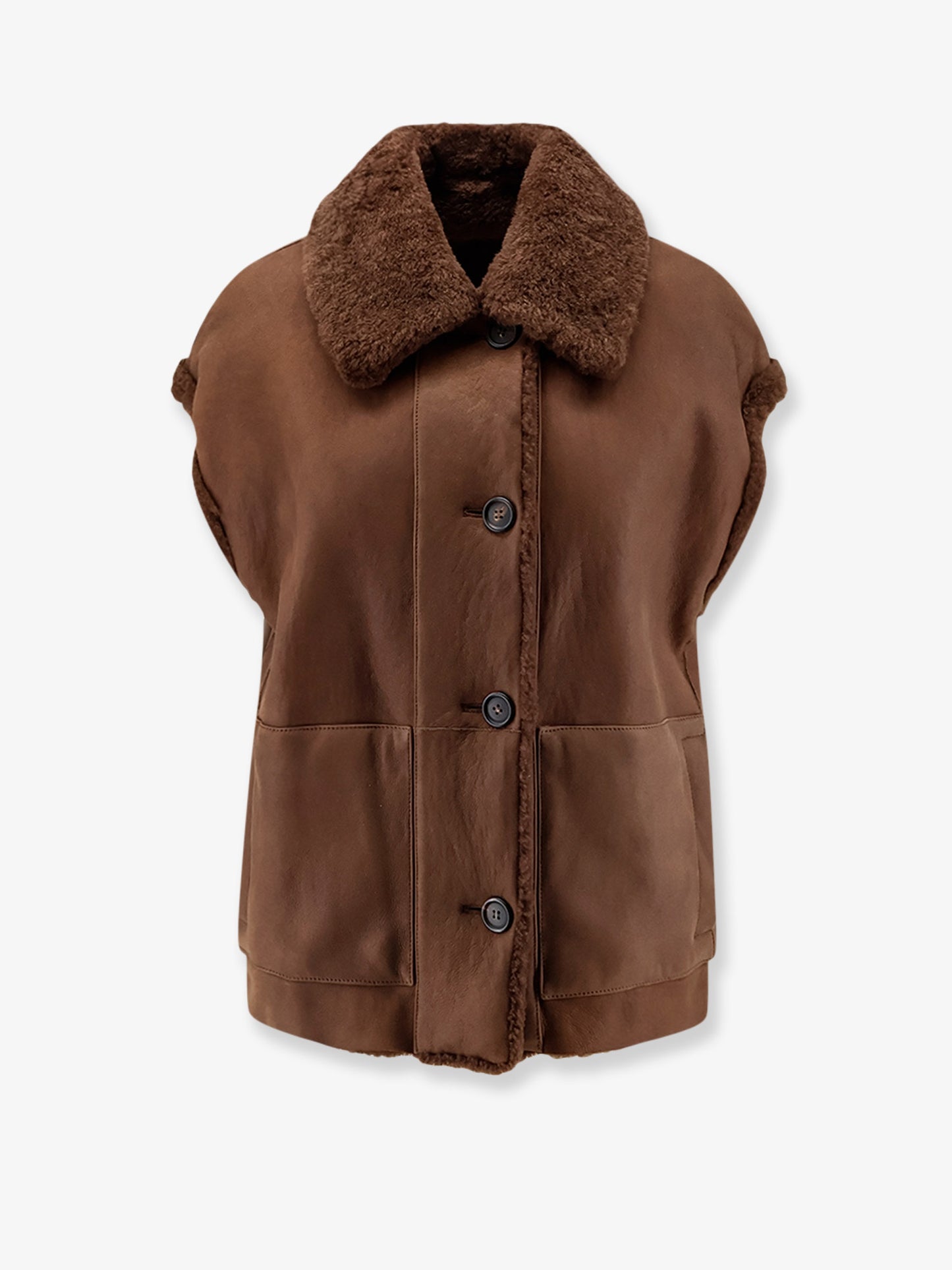 Shearling sleeveless jacket