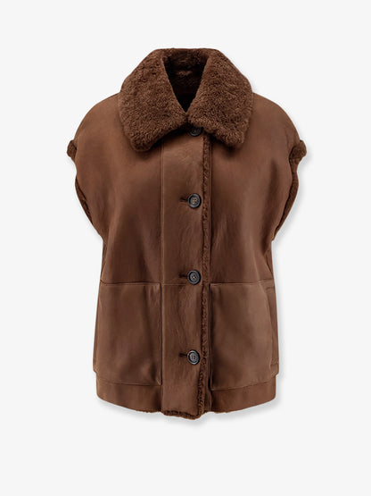 Shearling sleeveless jacket thumbnail