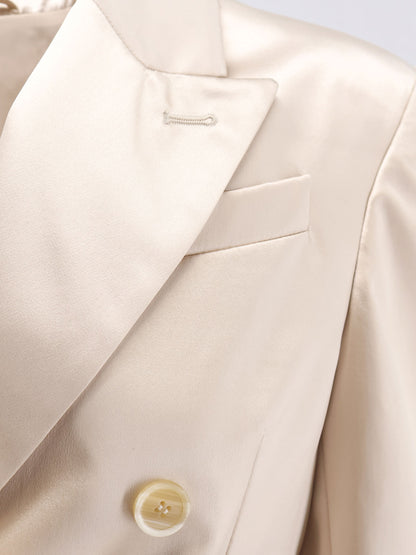 Double-breasted silk blazer thumbnail