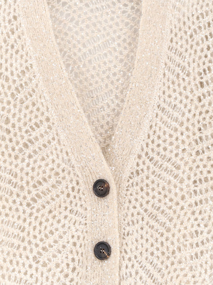 Cardigan in misto mohair con iconico motivo Dazzling thumbnail