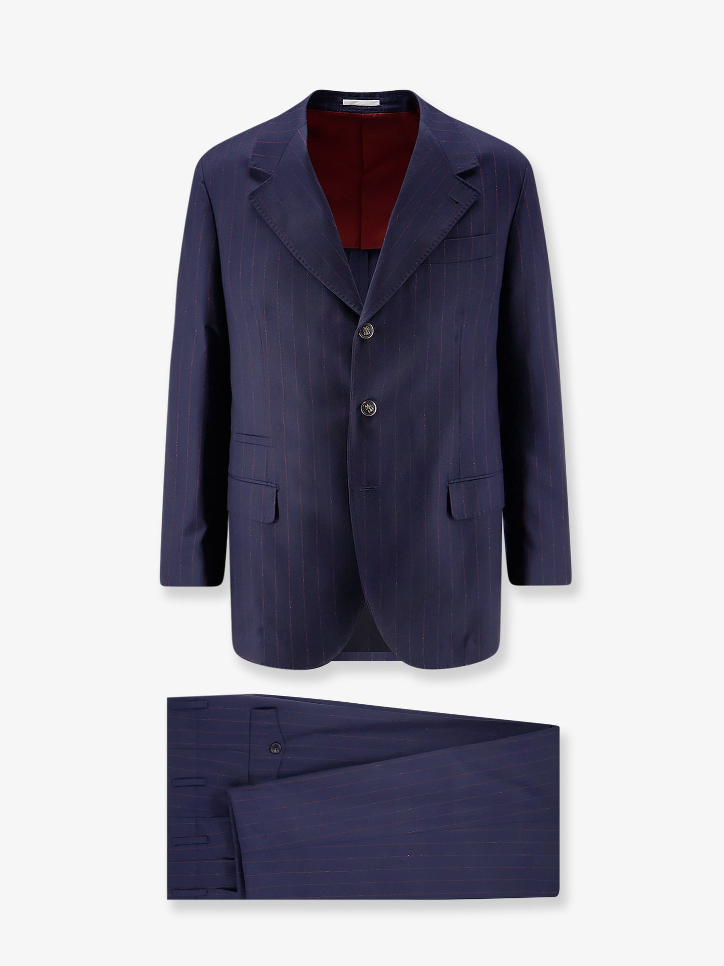 Virgin wool suit with pinstripe pattern