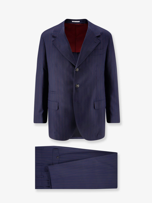 Virgin wool suit with pinstripe pattern