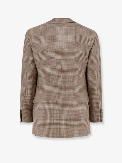 Single-breasted wool and cashmere blazer thumbnail