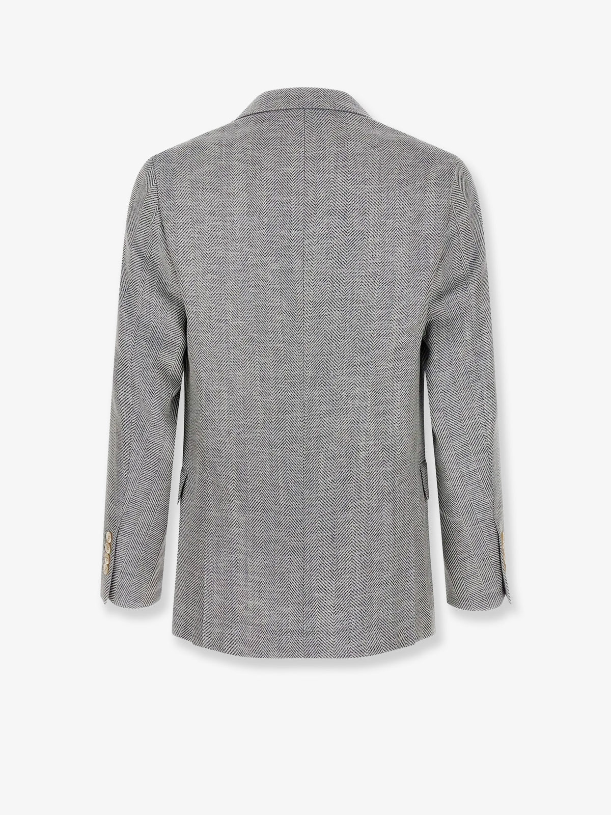 Deconstructed wool, alpaca and silk chevron blazer