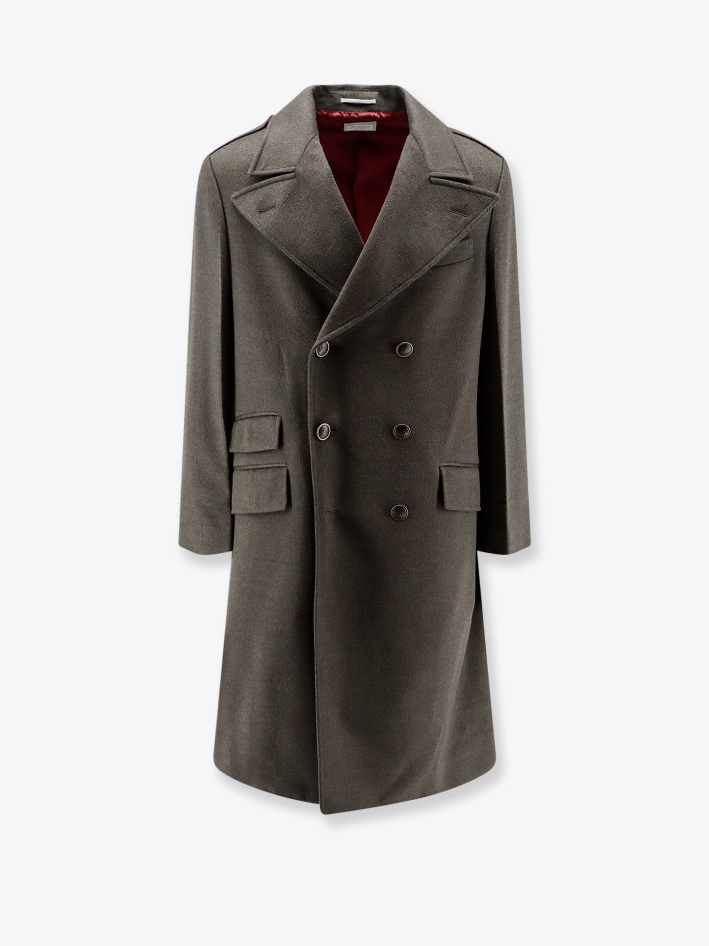 Double-breasted virgin wool coat