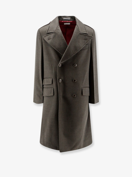 Double-breasted virgin wool coat