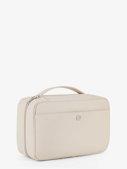 Leather beauty case with metal logo detail thumbnail